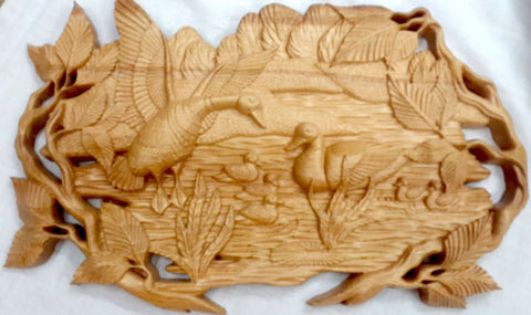 Ducks 18x10 Unique Wood Carving