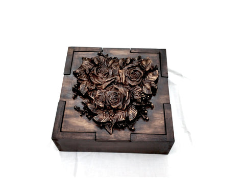 Corporate Gift Jwelery,Choclate Flower Box Wood Carved