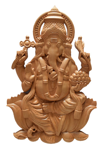 New Lord Ganesha Wood Carving