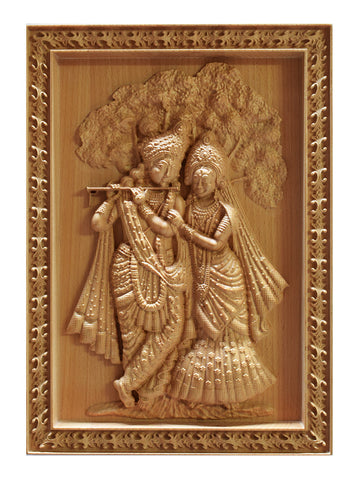 Radha Krishna 12x09 Unique Wood Carving